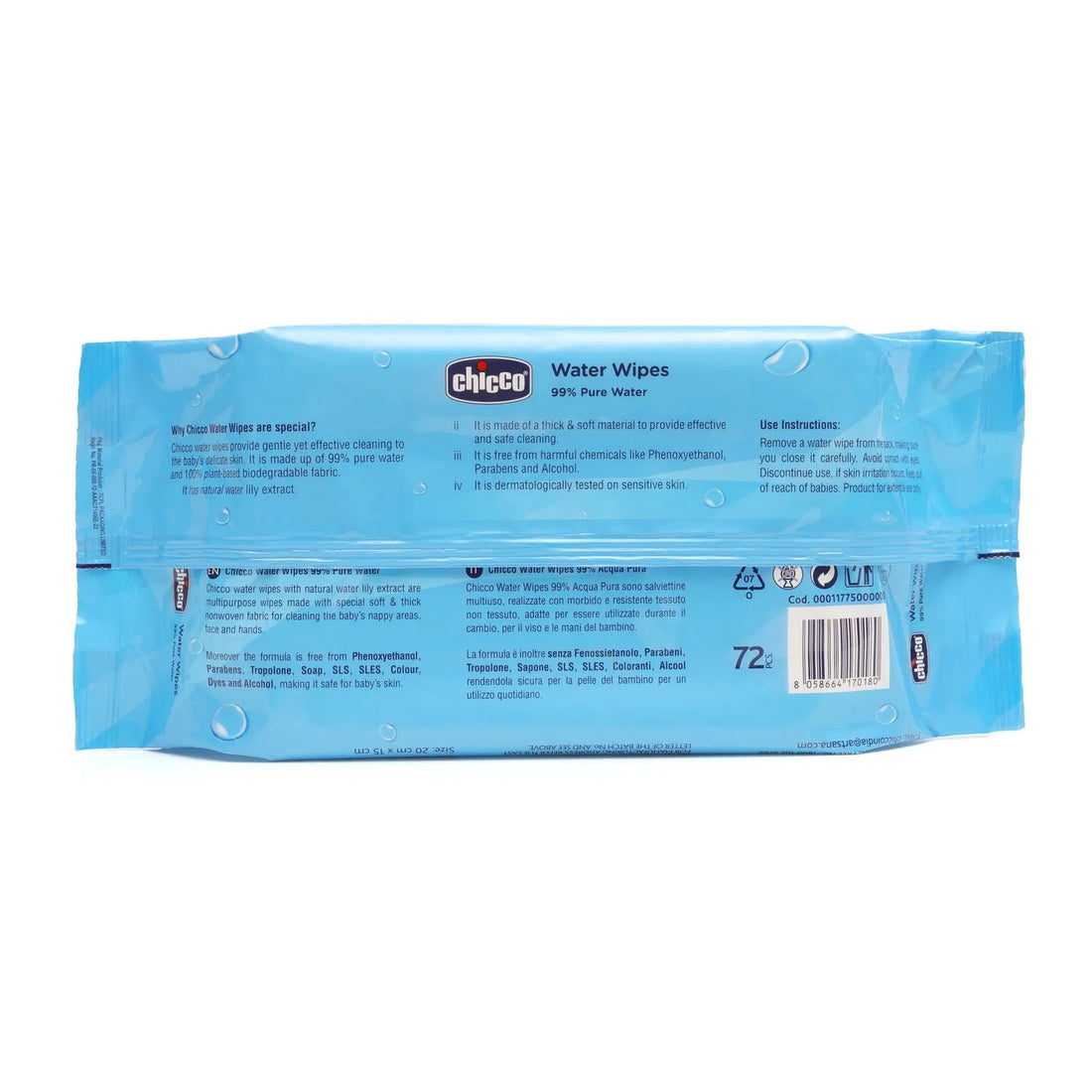 Water Wipes  99% Pure Water 72 Pcs