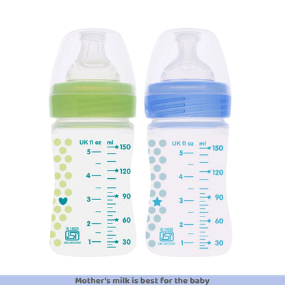 Well Being Bipack Slow Flow Bottle 150ml 0M+ Blue &amp; Green