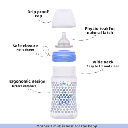 Well Being Bipack Slow Flow Bottle 150ml 0M+ Blue &amp; Green