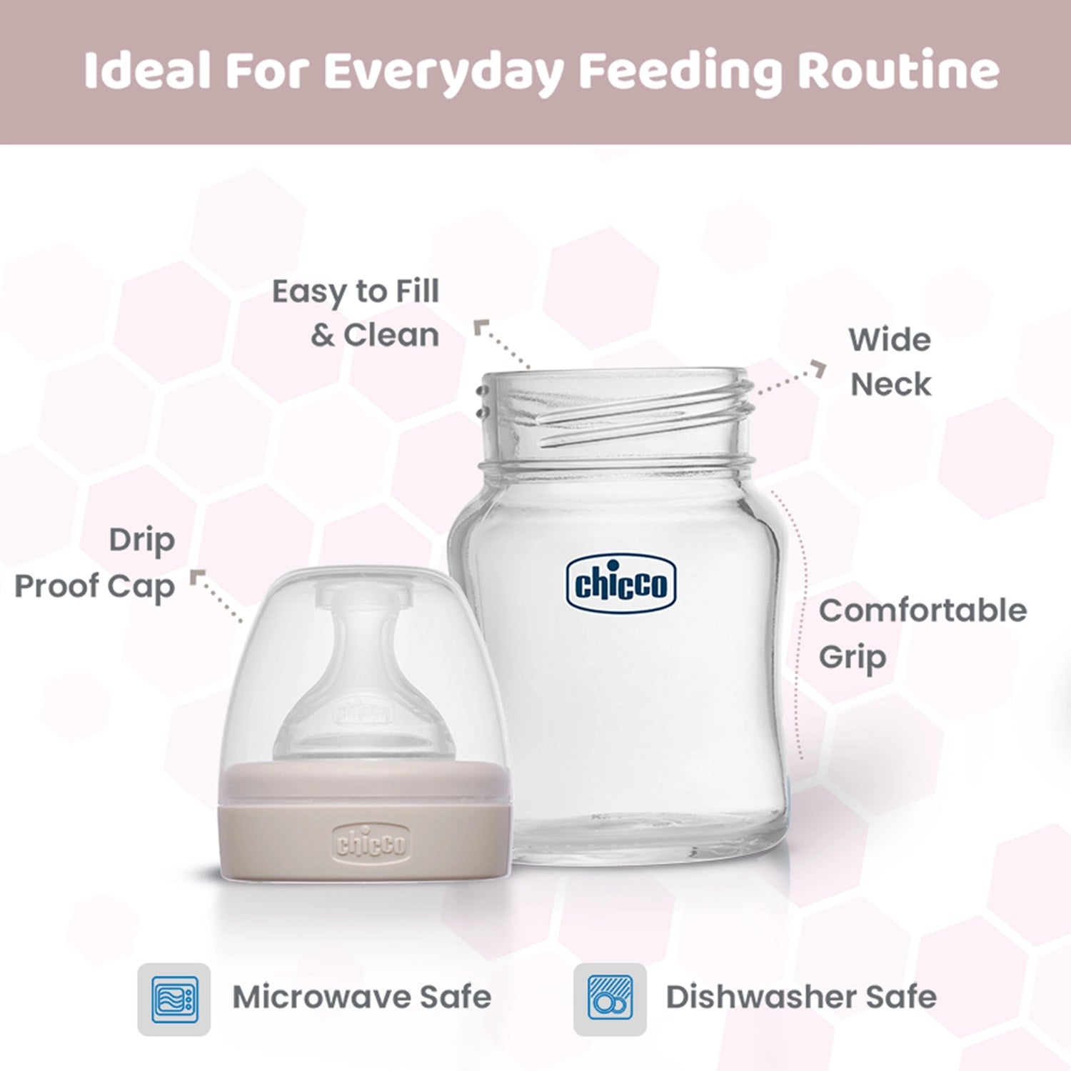 Well Being Glass Feeding Bottle 120ml  Neutral Slow Flow 0M+