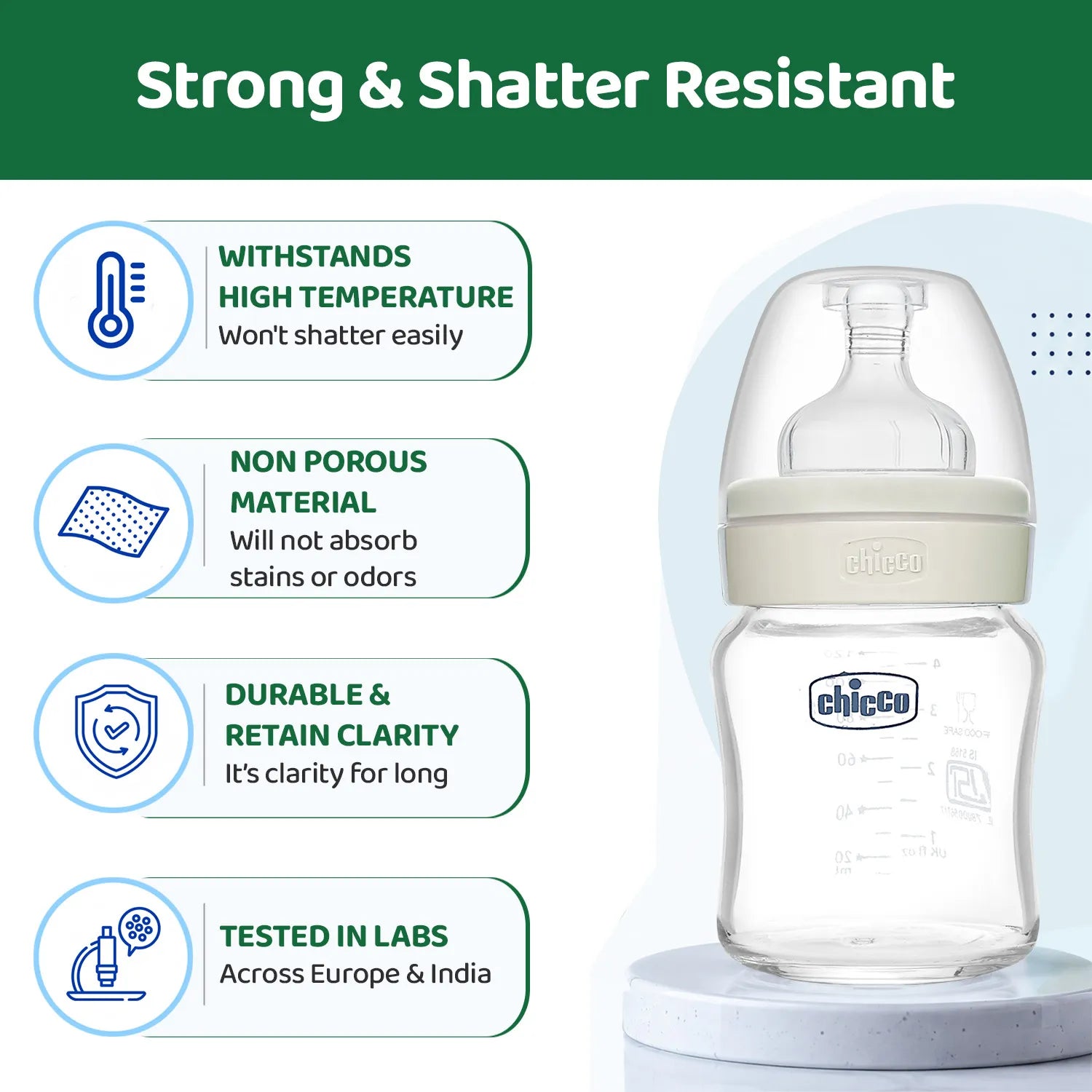 Well Being Glass Feeding Bottle 120ml Neutral Slow Flow 0M+