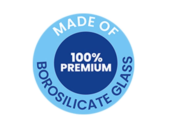 100% BOROSILICATE GLASS