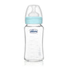 Well Being Glass Feeding Bottle 240ml Blue Medium Flow 3M+