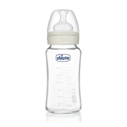 Well Being Glass Feeding Bottle 240ml Neutral Medium Flow 3M+