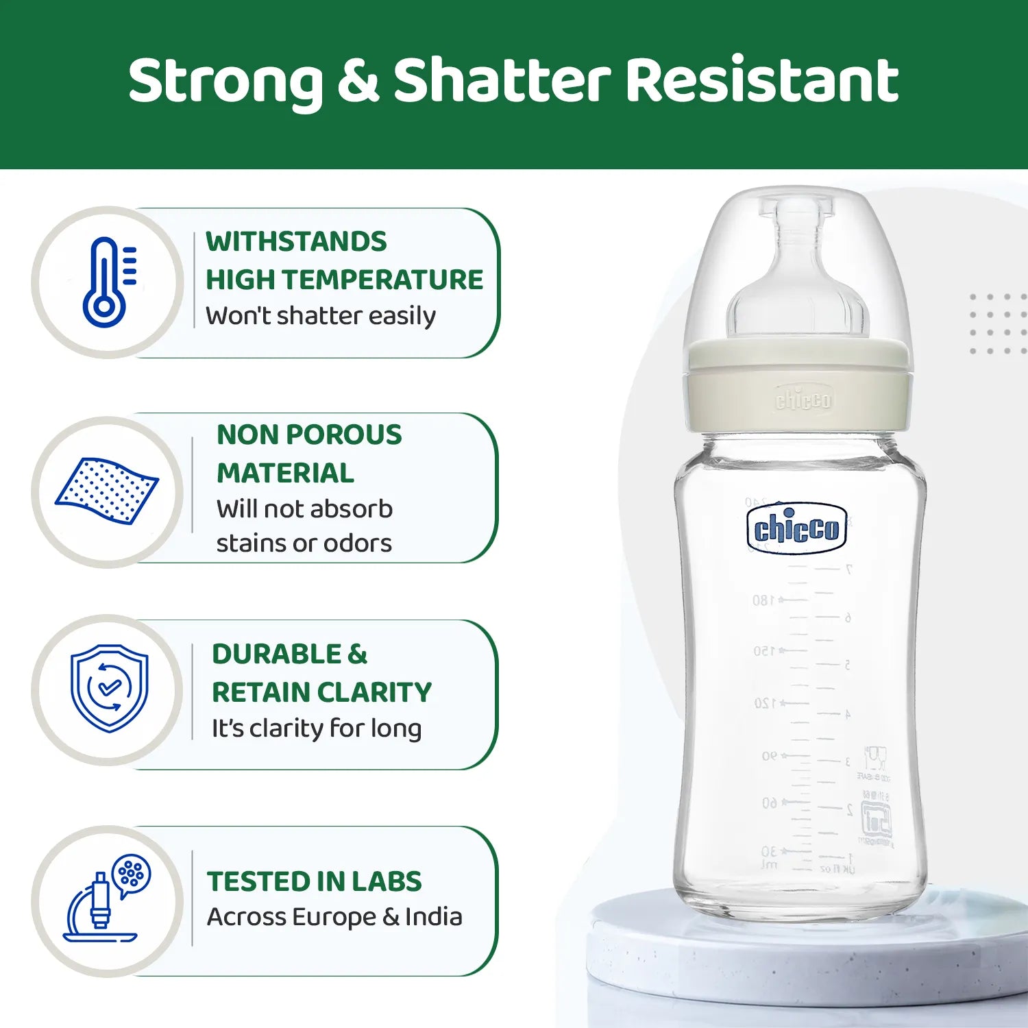 Well Being Glass Feeding Bottle 240ml Neutral Medium Flow 3M+