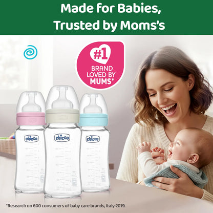 Well Being Glass Feeding Bottle 240ml Neutral Medium Flow 3M+