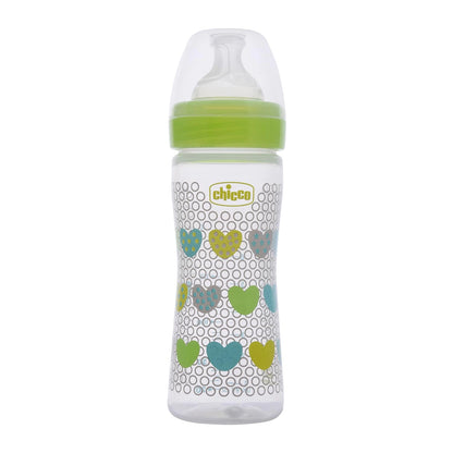 Well Being Medium Flow Baby Bottle 250ml  2M+ Green