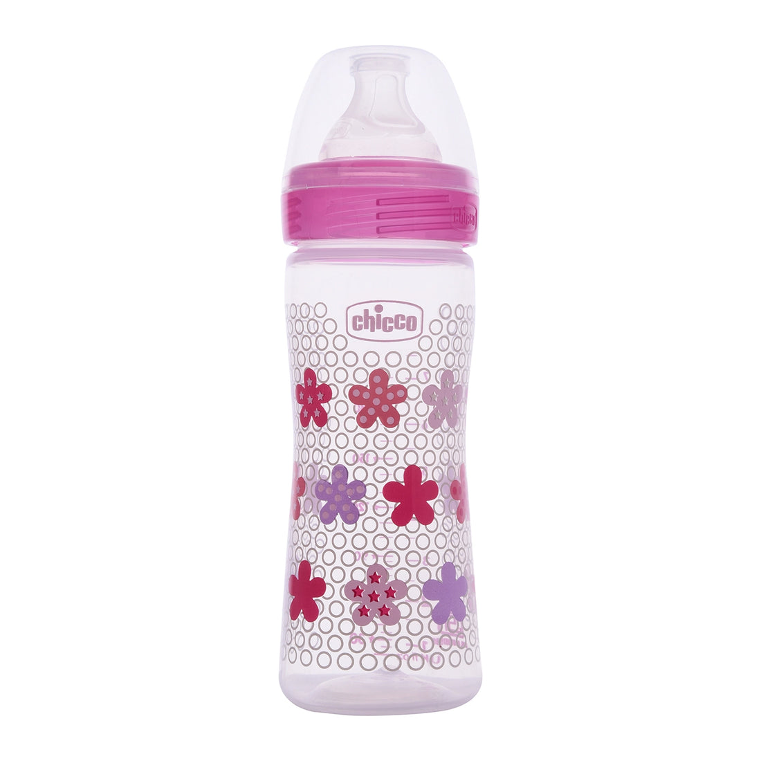 Well Being Medium Flow Baby Bottle 250ml 2M+ Pink
