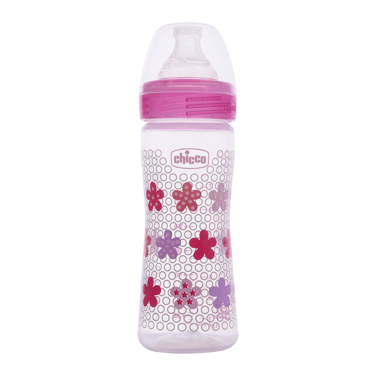 Well Being Medium Flow Baby Bottle 250ml 2M+ Pink