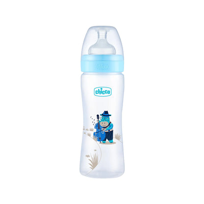 Well Being PP Fast Flow Feeding Bottle Jungle Music 330ml 6M+ Blue