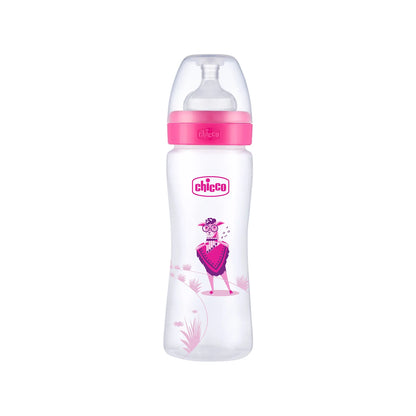 Well Being PP Fast Flow Feeding Bottle Jungle Music 330ml 6M+ Pink