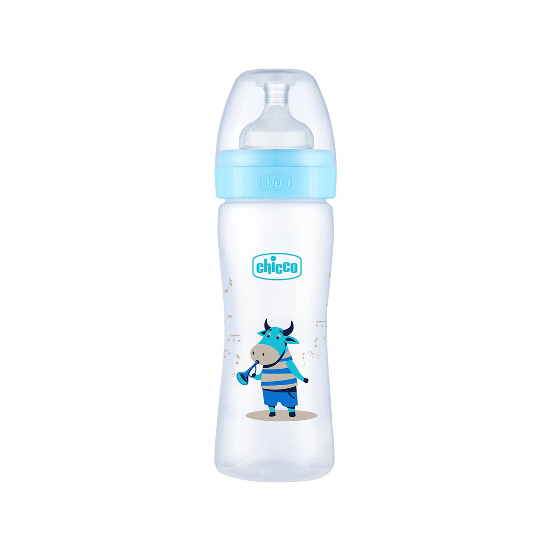 Well Being PP Medium Flow Feeding Bottle Jungle Music 250ml 3M+ Blue