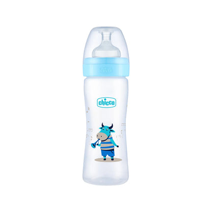 Well Being PP Medium Flow Feeding Bottle Jungle Music 250ml 3M+ Blue