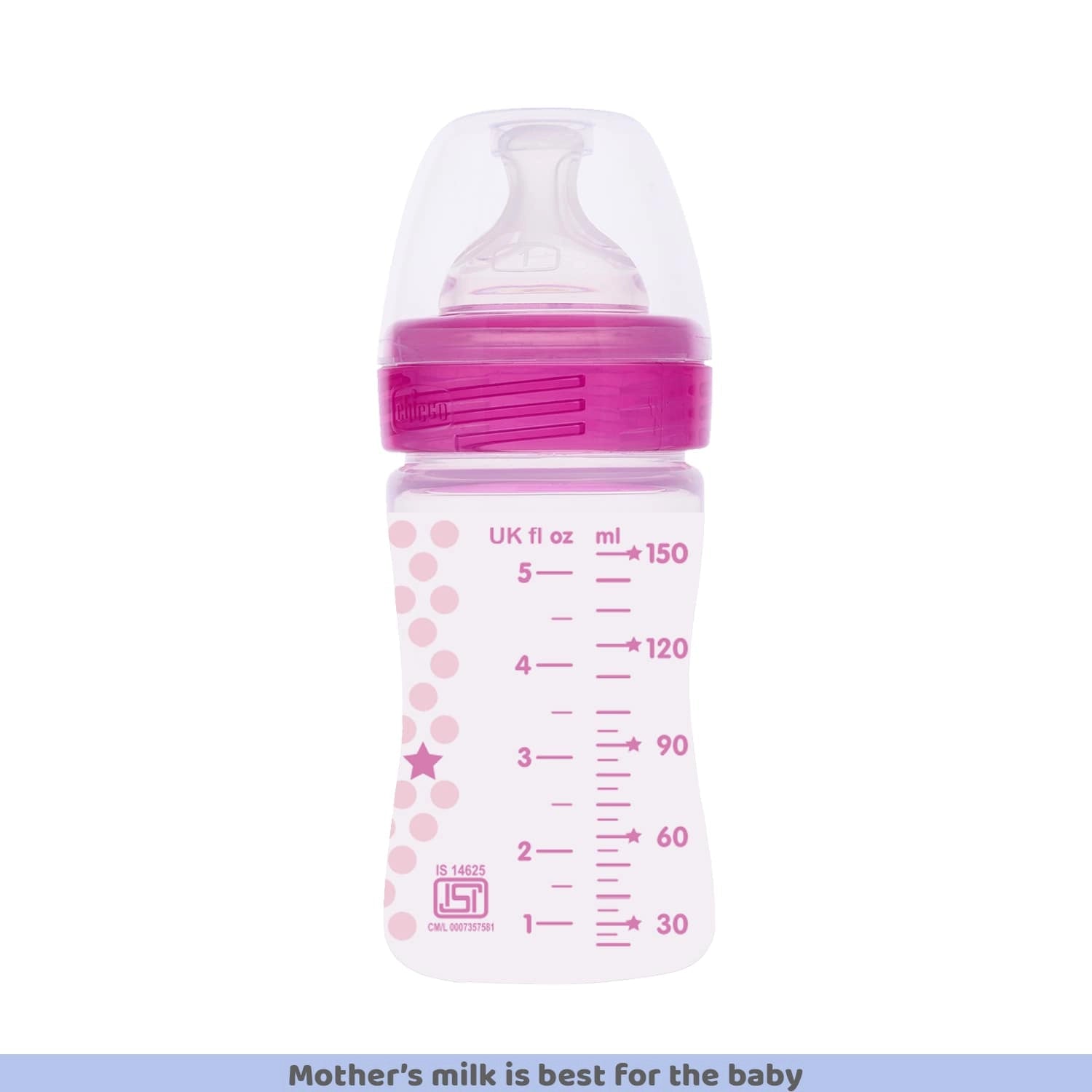 Well Being Slow Flow Baby Bottle 150ml 0M+ Pink