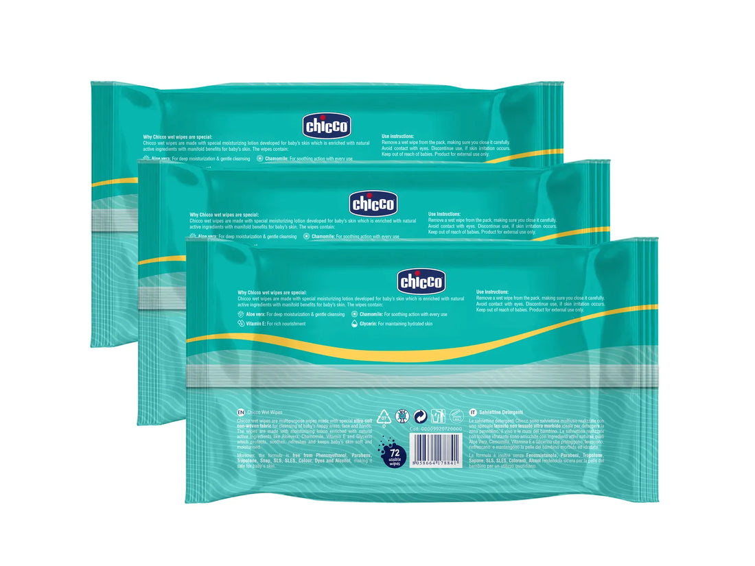 Wet Wipes Fliptop Pack of 3 216 Pcs