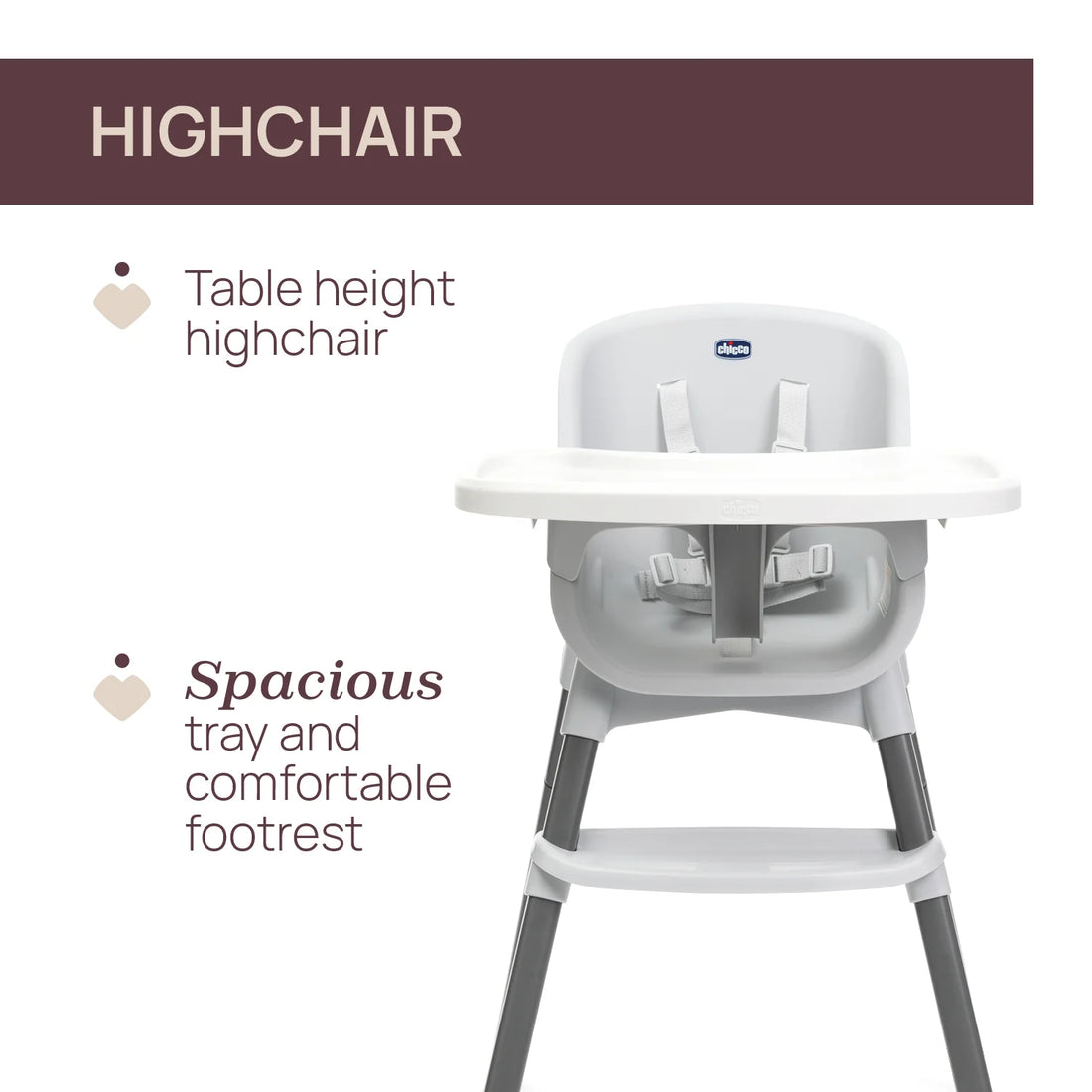 Zest Highchair Moon Grey