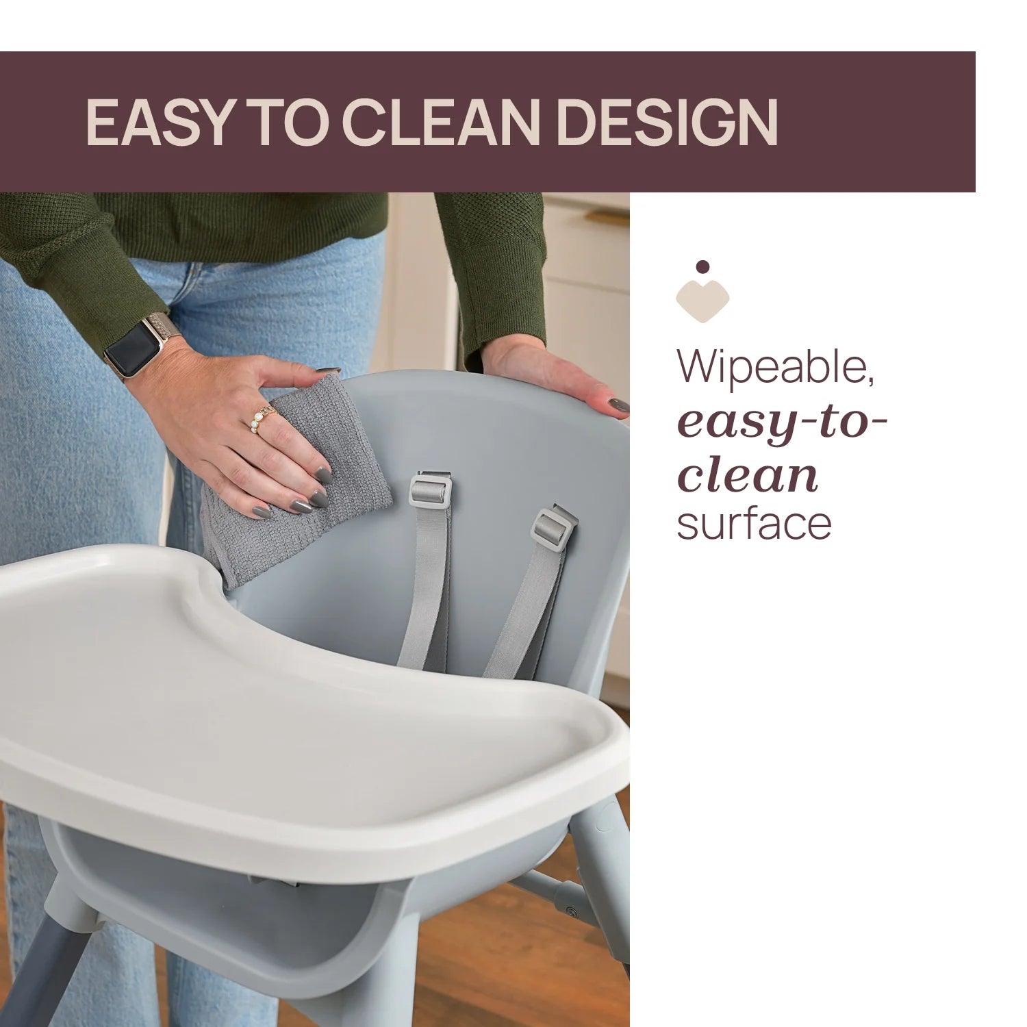 Zest Highchair Moon Grey