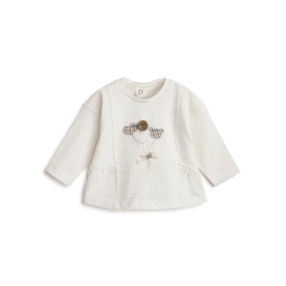 Girls White Embellished T- Shirt