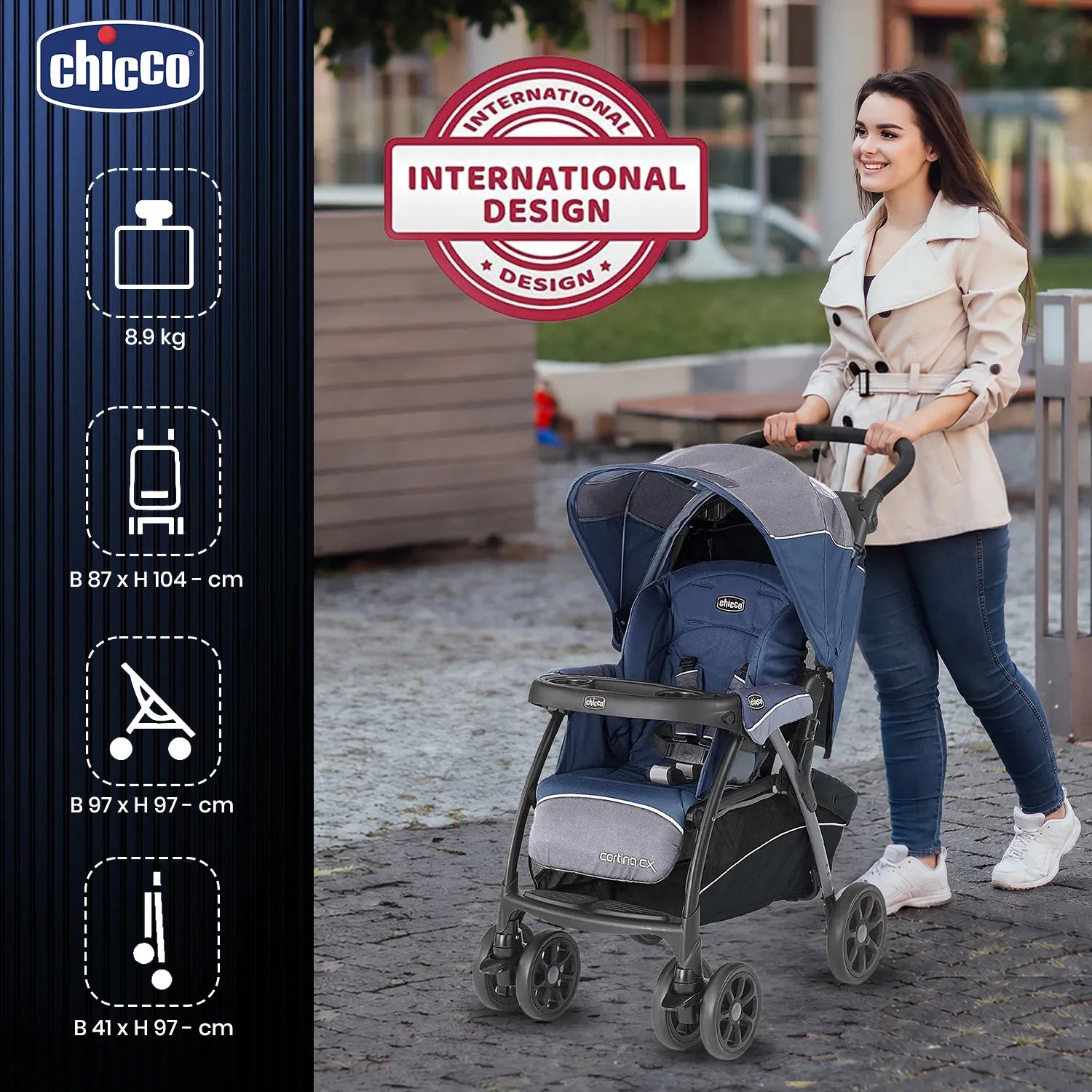 Cortina Cx Baltic Blue Stroller