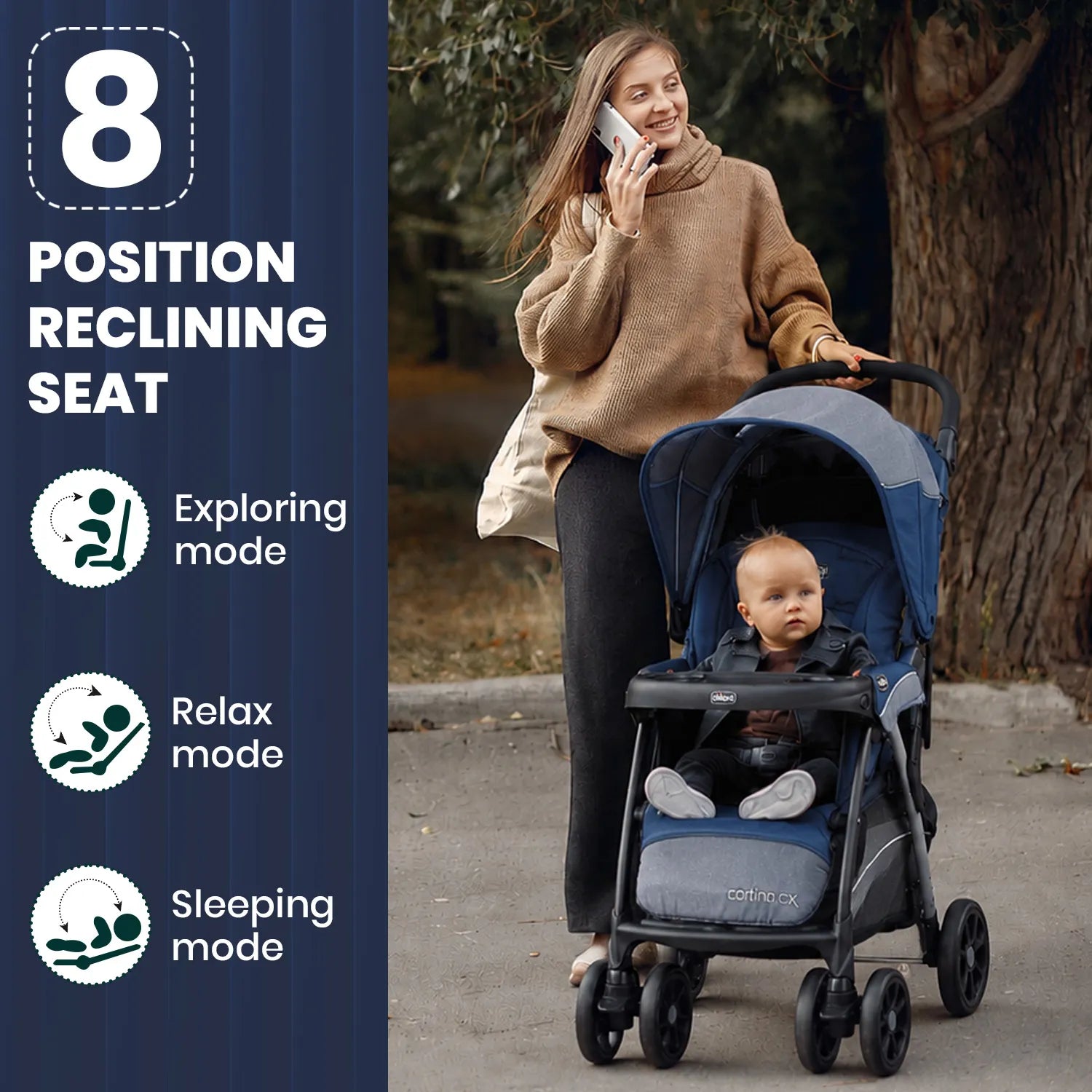 Cortina Cx Baltic Blue Stroller