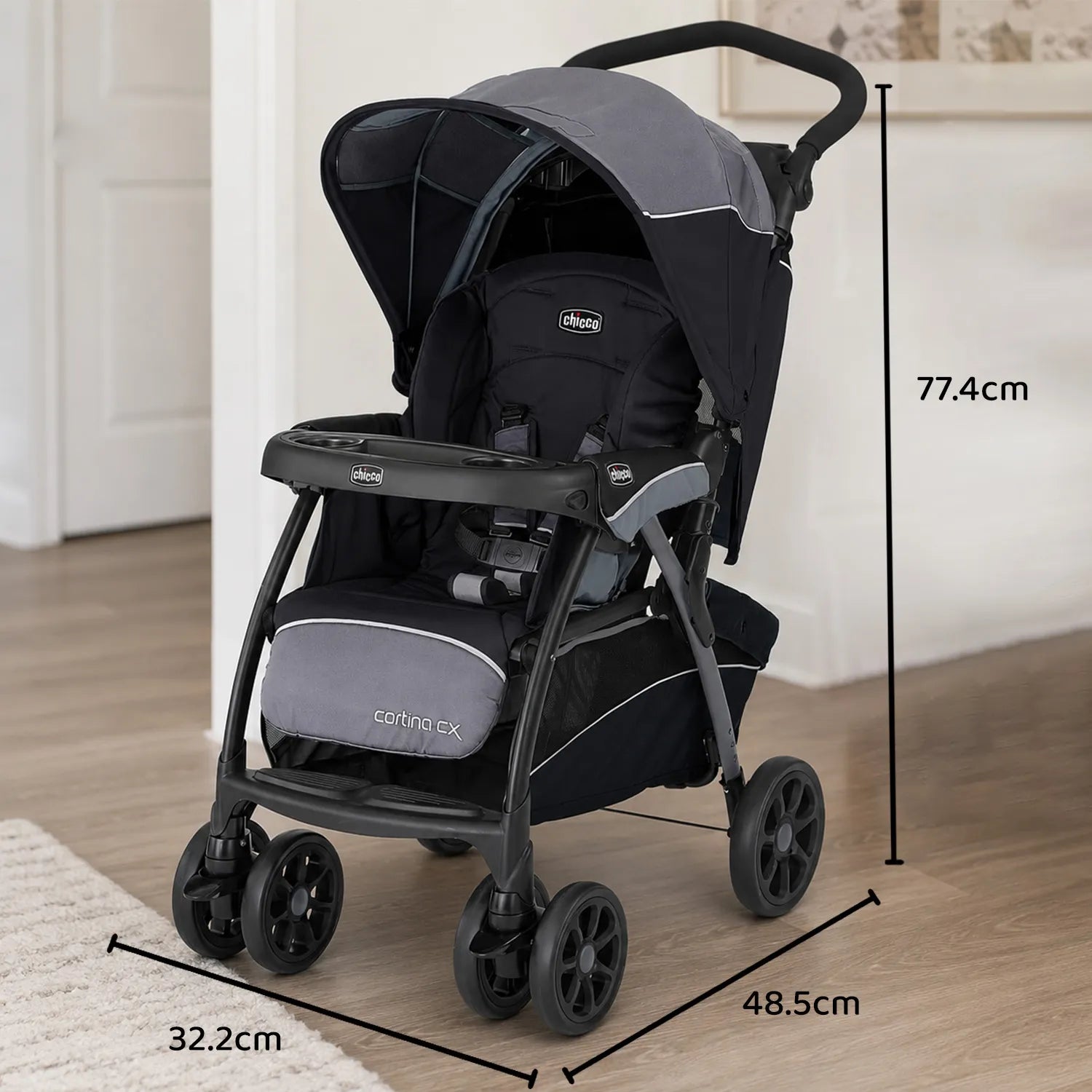Chicco Cortina Cx Stroller Jet Black