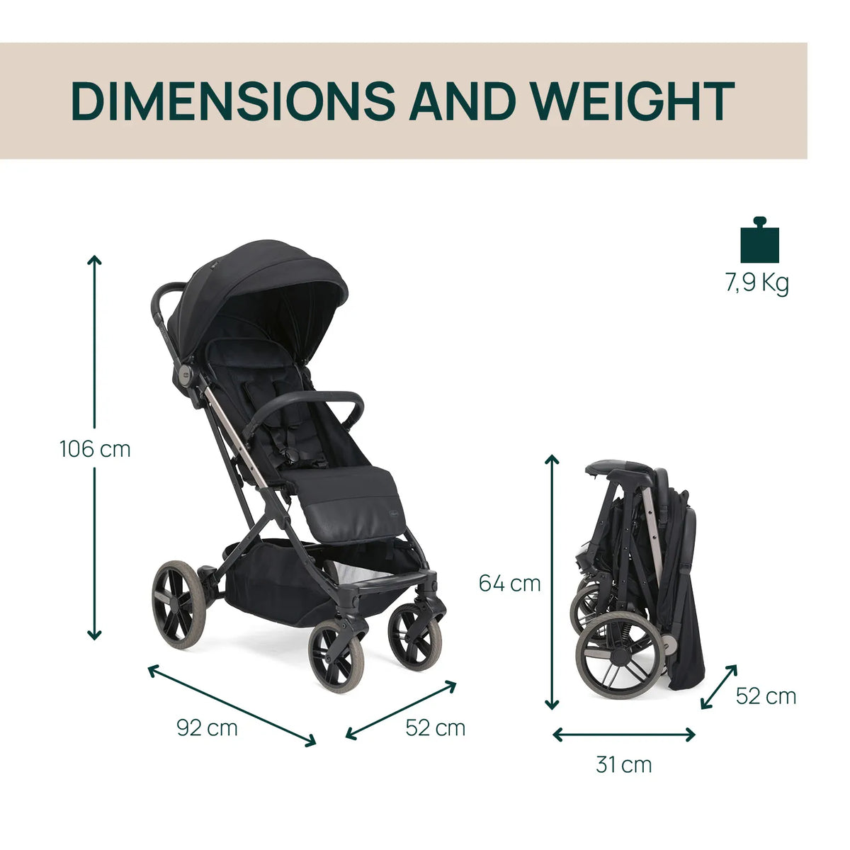 Dolomiti Charcoal Stroller