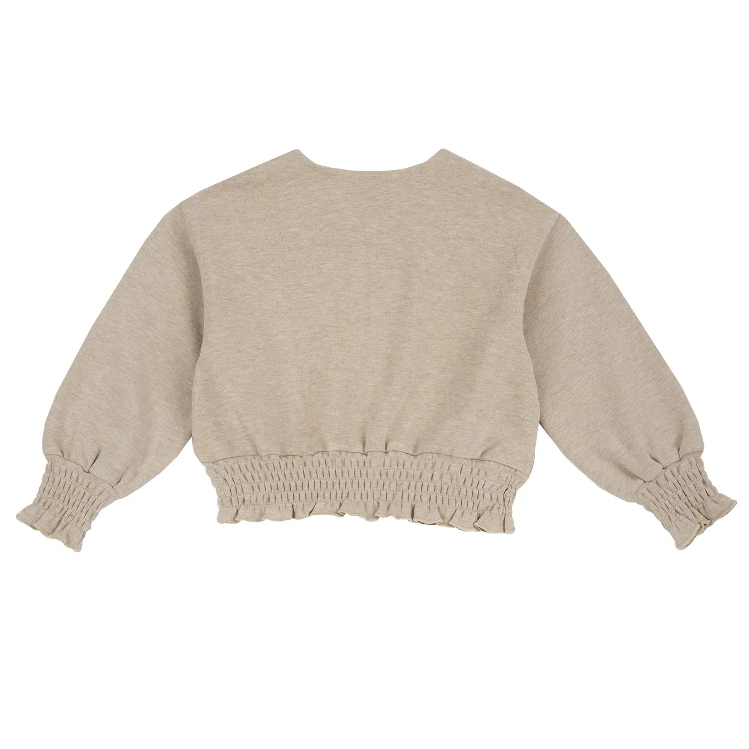 Girls Beige Applique Cardigan