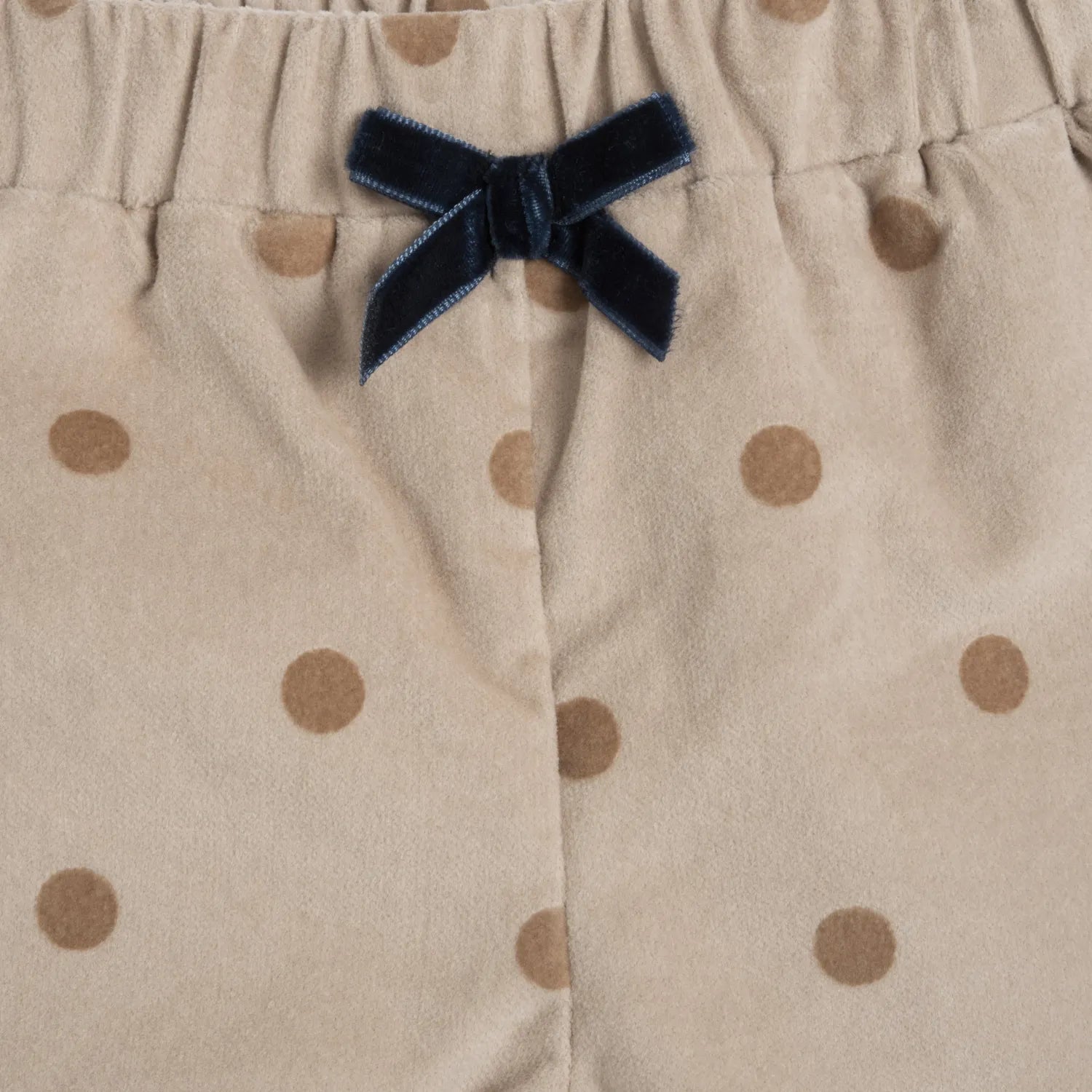 Girls Beige Polka Dot Printed Trouser