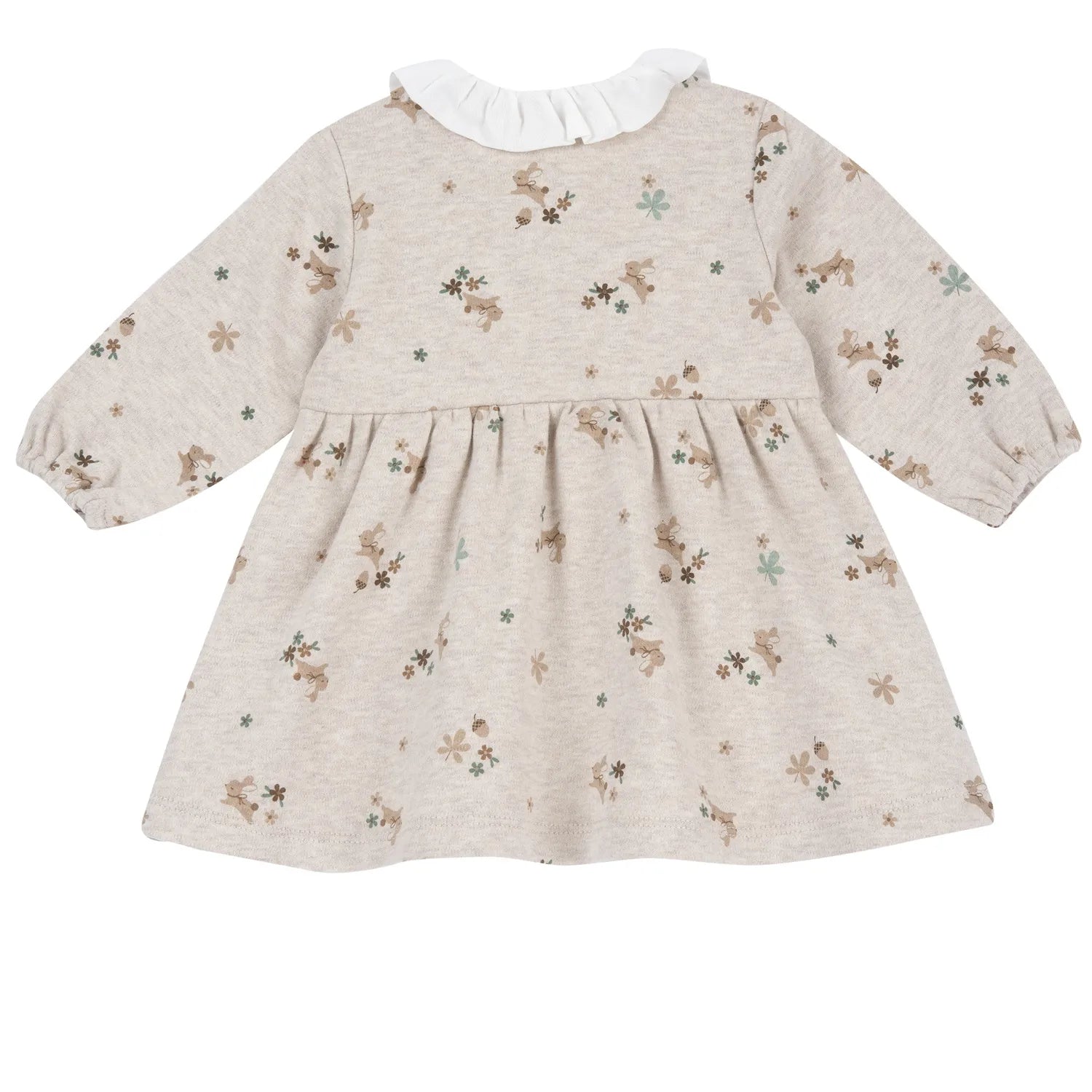 Girls Beige Printed A-Line Dress