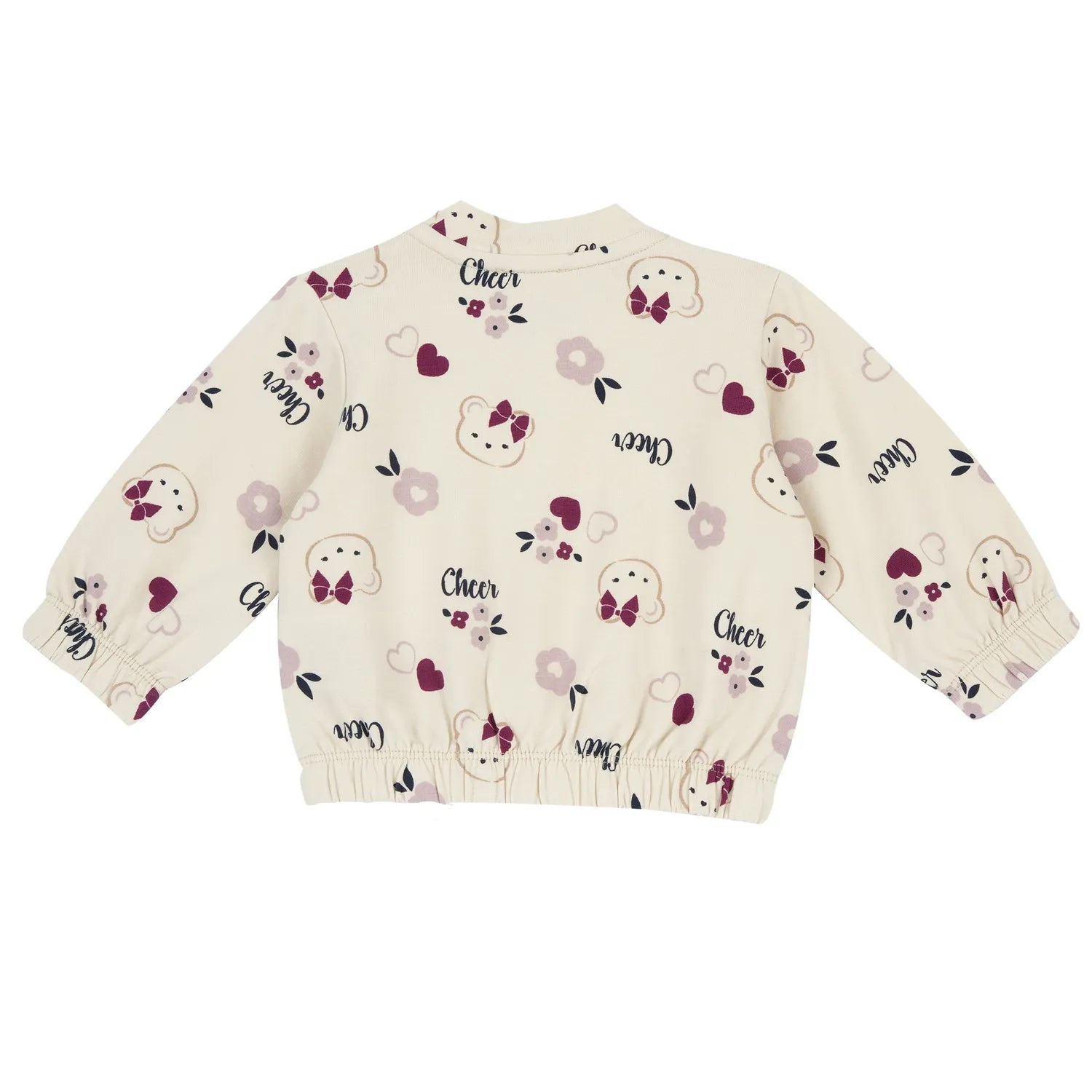 Girls Beige Printed Terry Sweatshirt