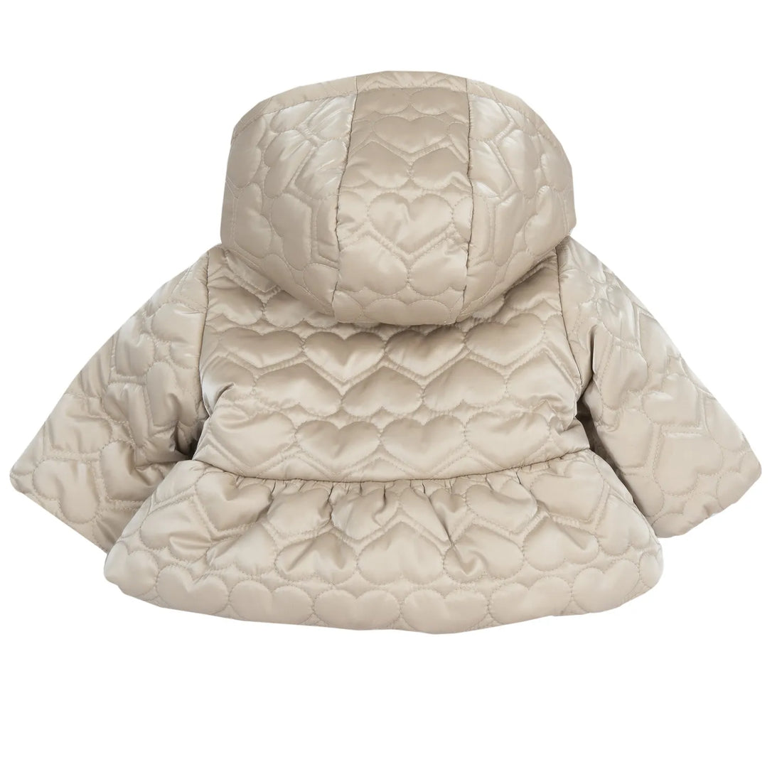 Girls Beige Self Design Polyester Jacket