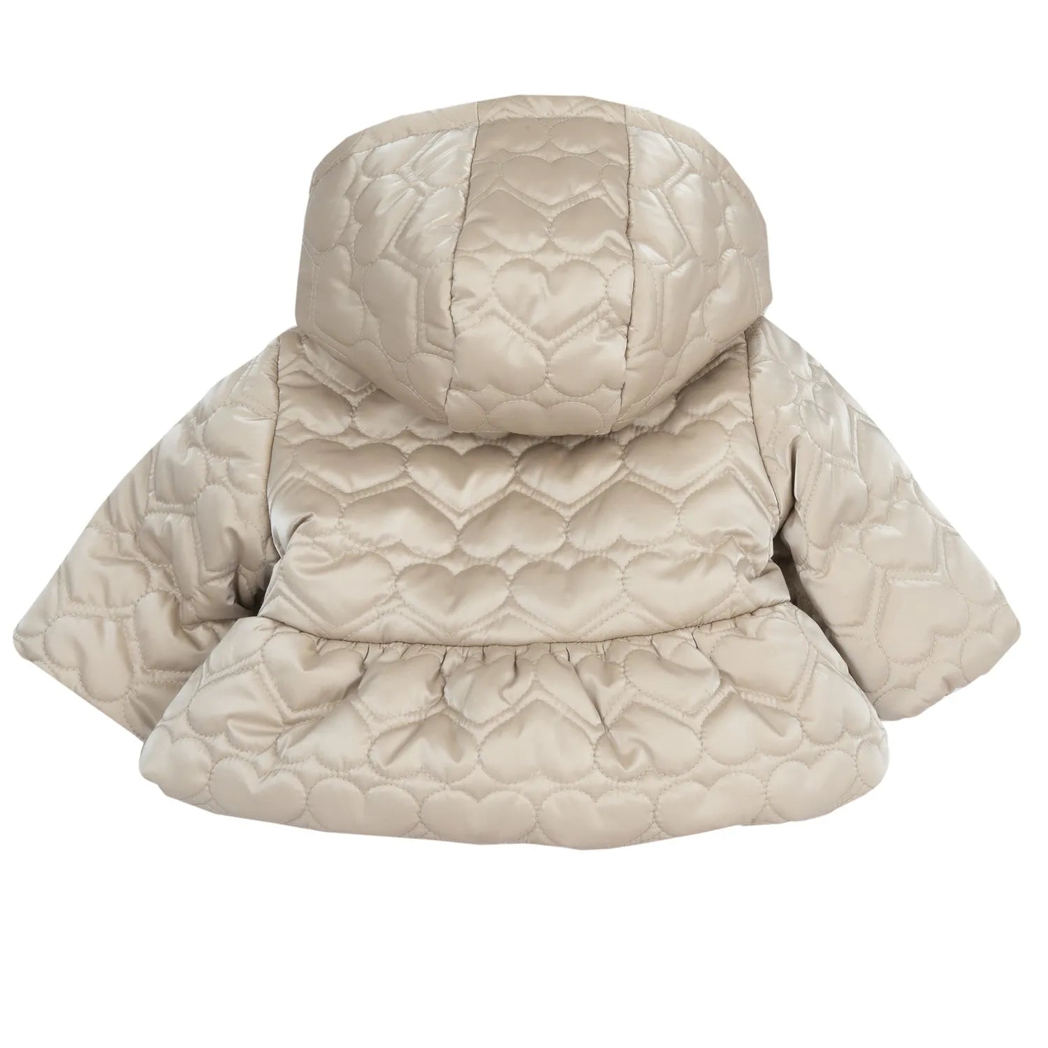 Girls Beige Self Design Polyester Jacket
