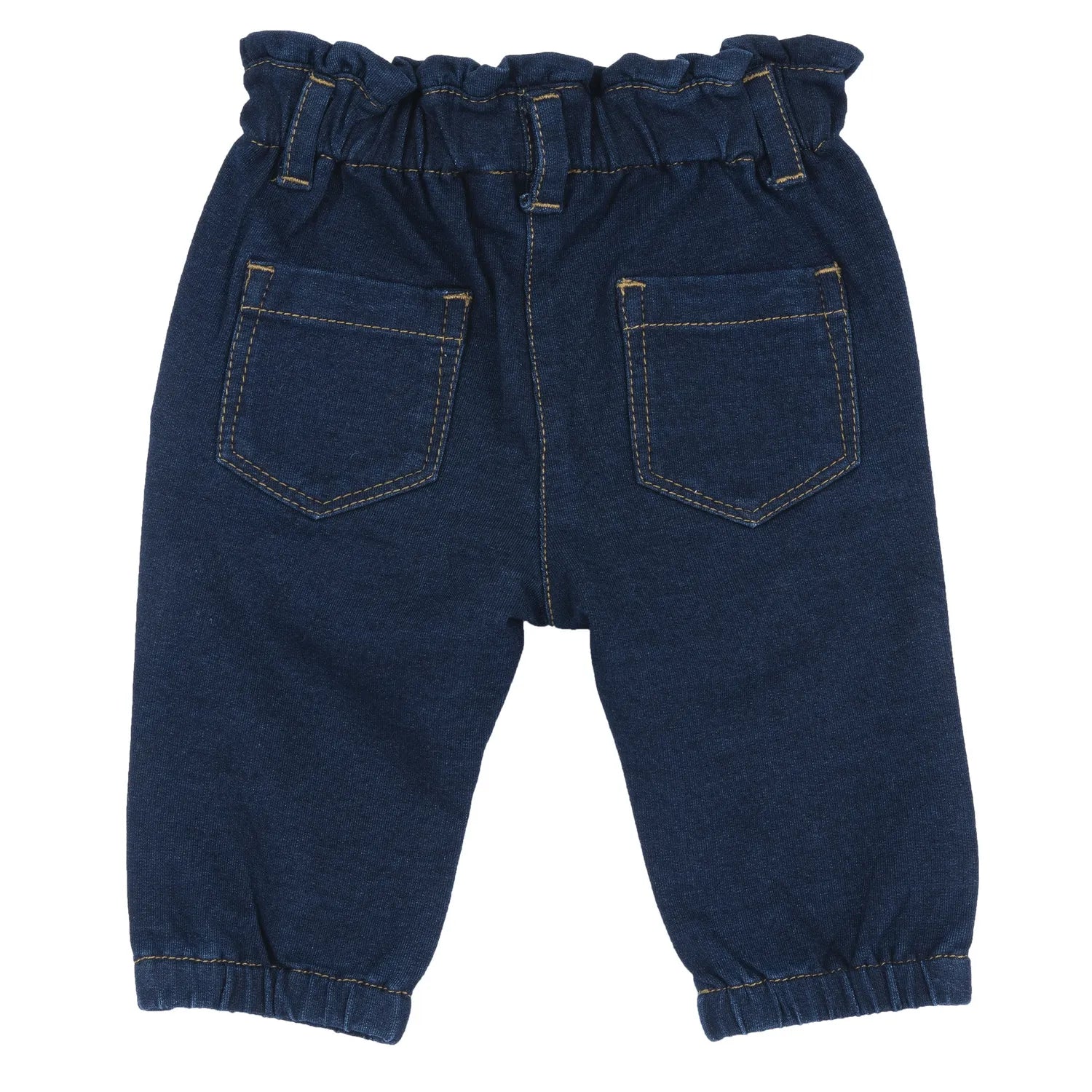 Girls Dark Blue Embroidered Jeans