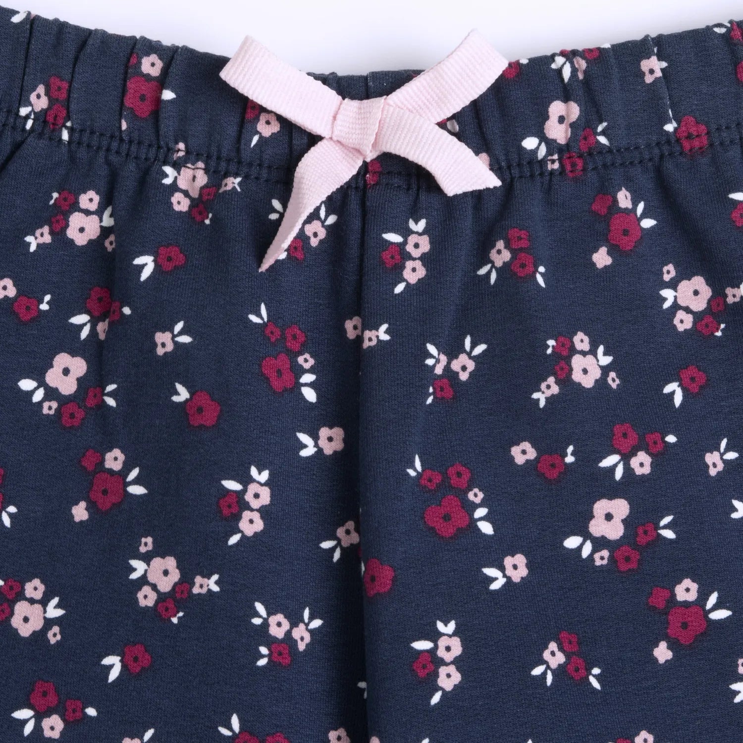 Girls Dark Blue Floral Printed Joggers