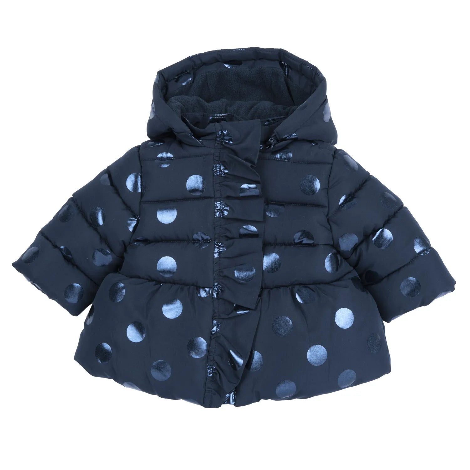 Girls Dark Blue Printed Jacket