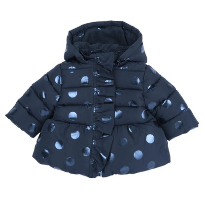 Girls Dark Blue Printed Jacket
