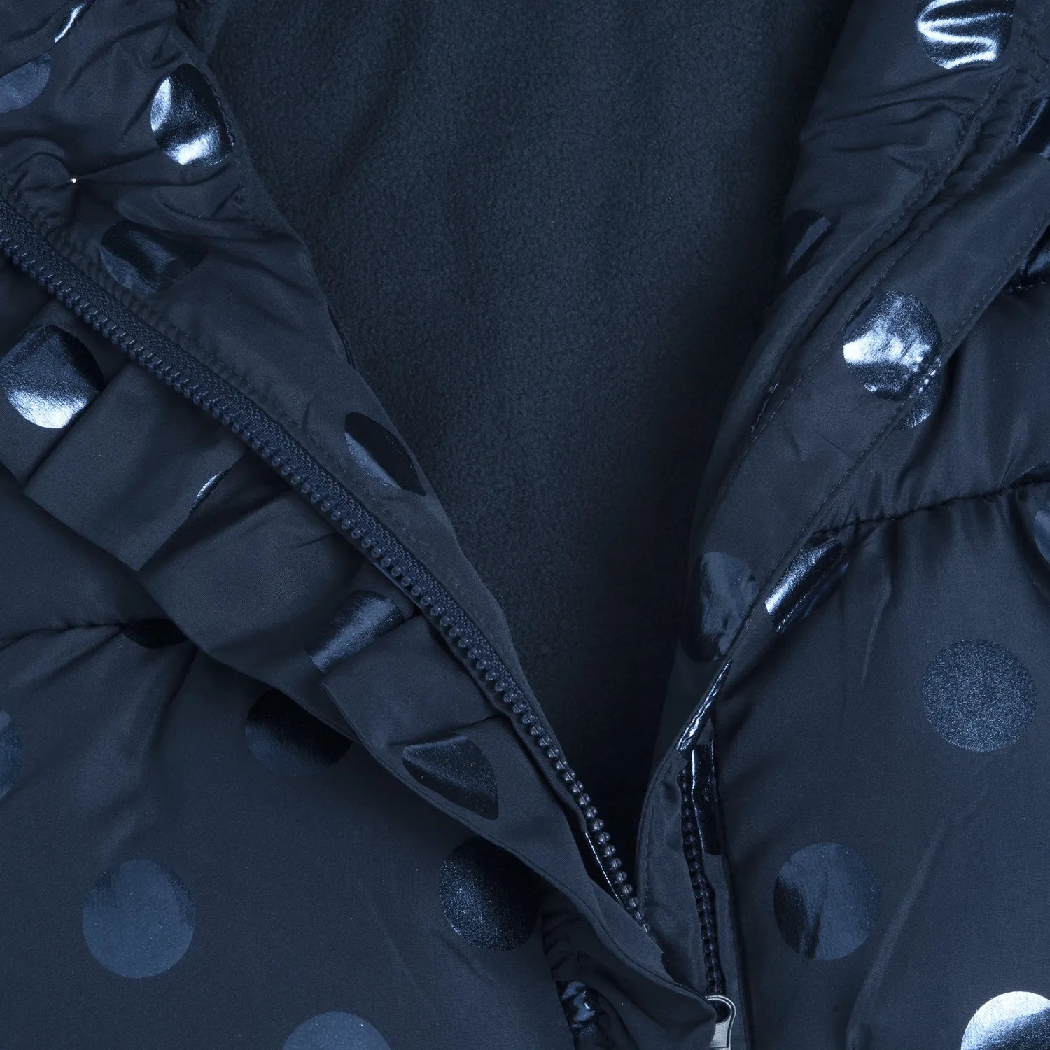Girls Dark Blue Printed Jacket