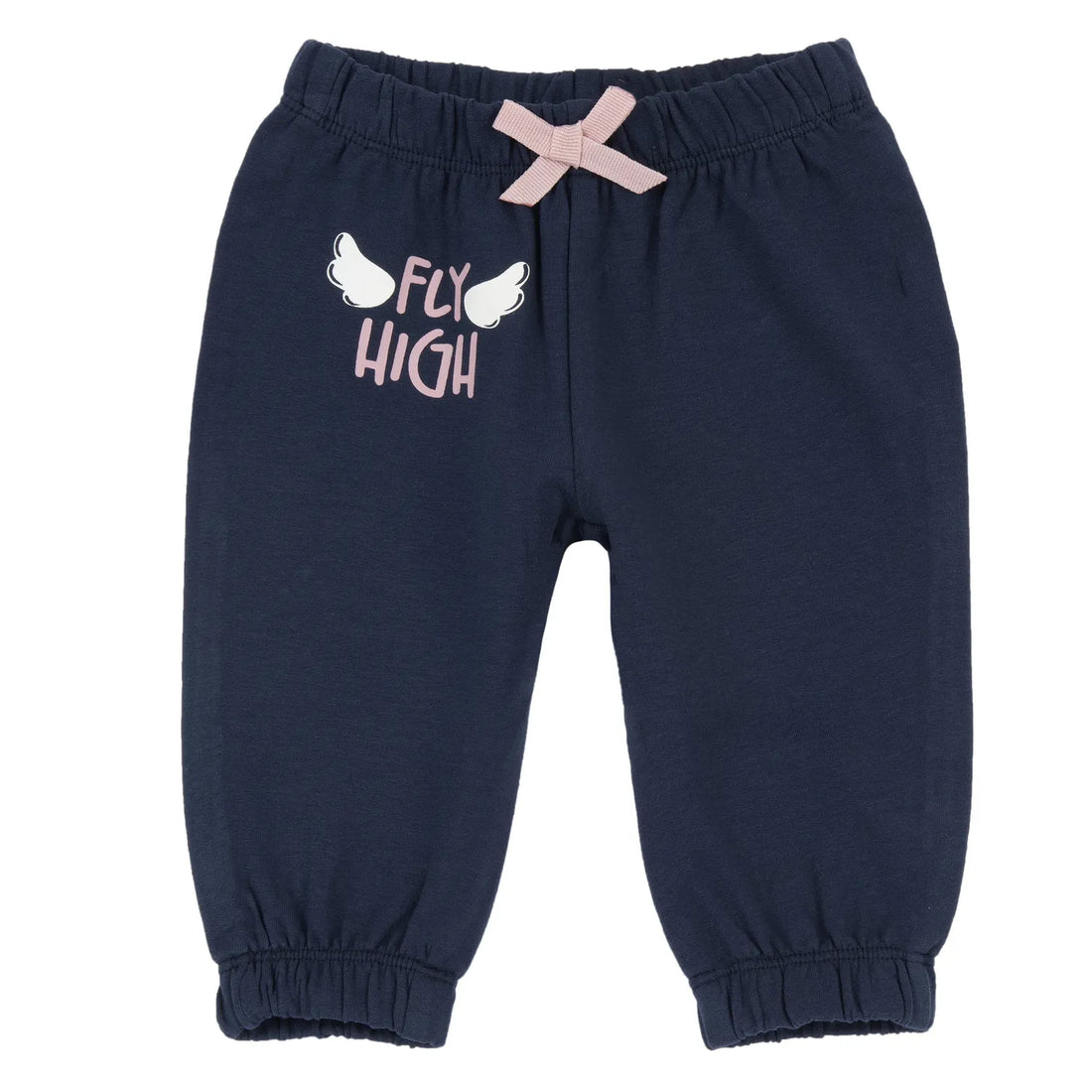 Girls Dark Blue Printed Joggers