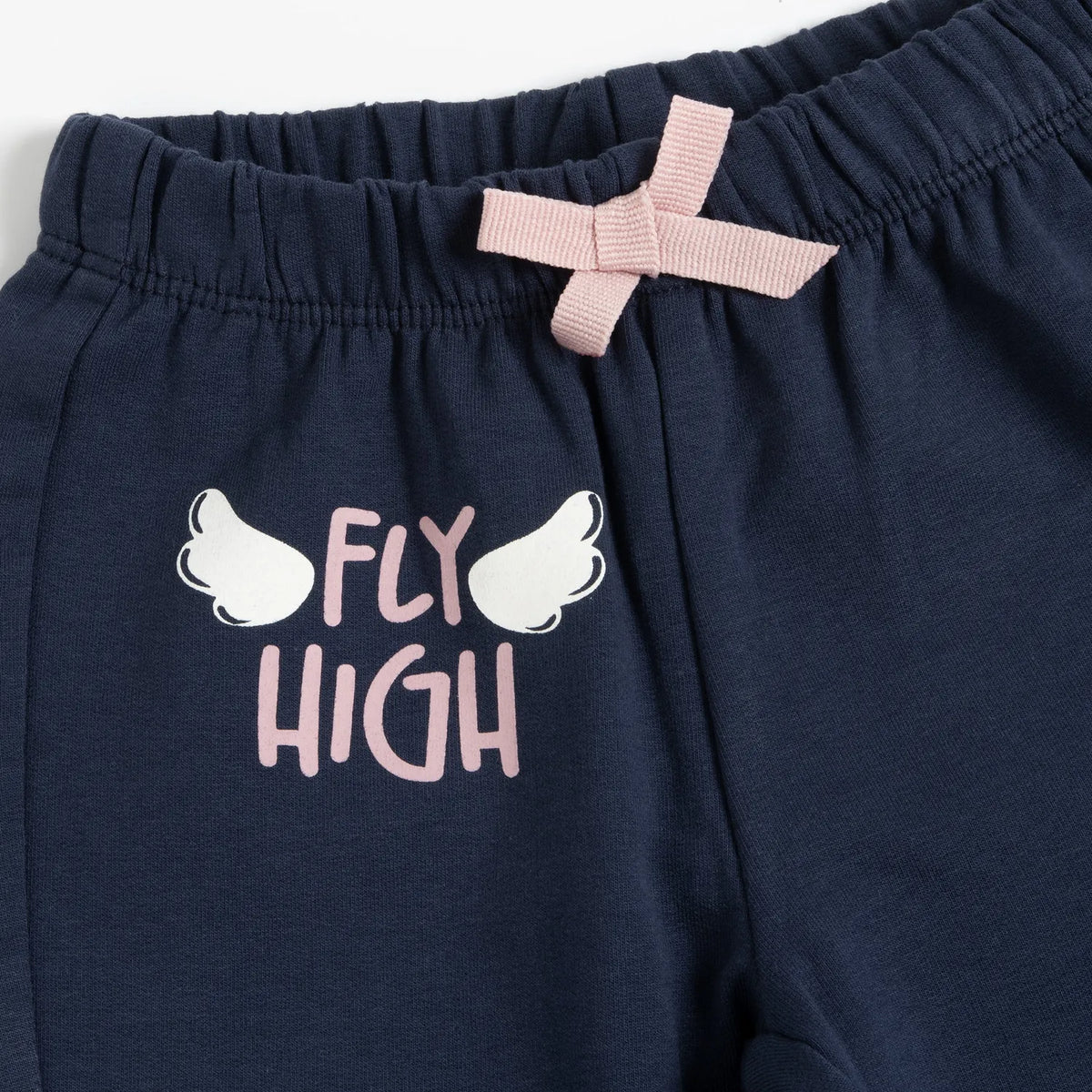 Girls Dark Blue Printed Joggers