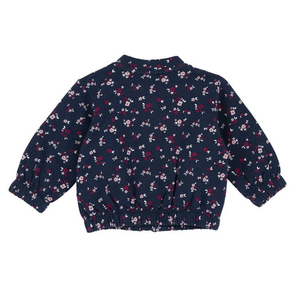 Girls Dark Blue Printed Sweatshirt