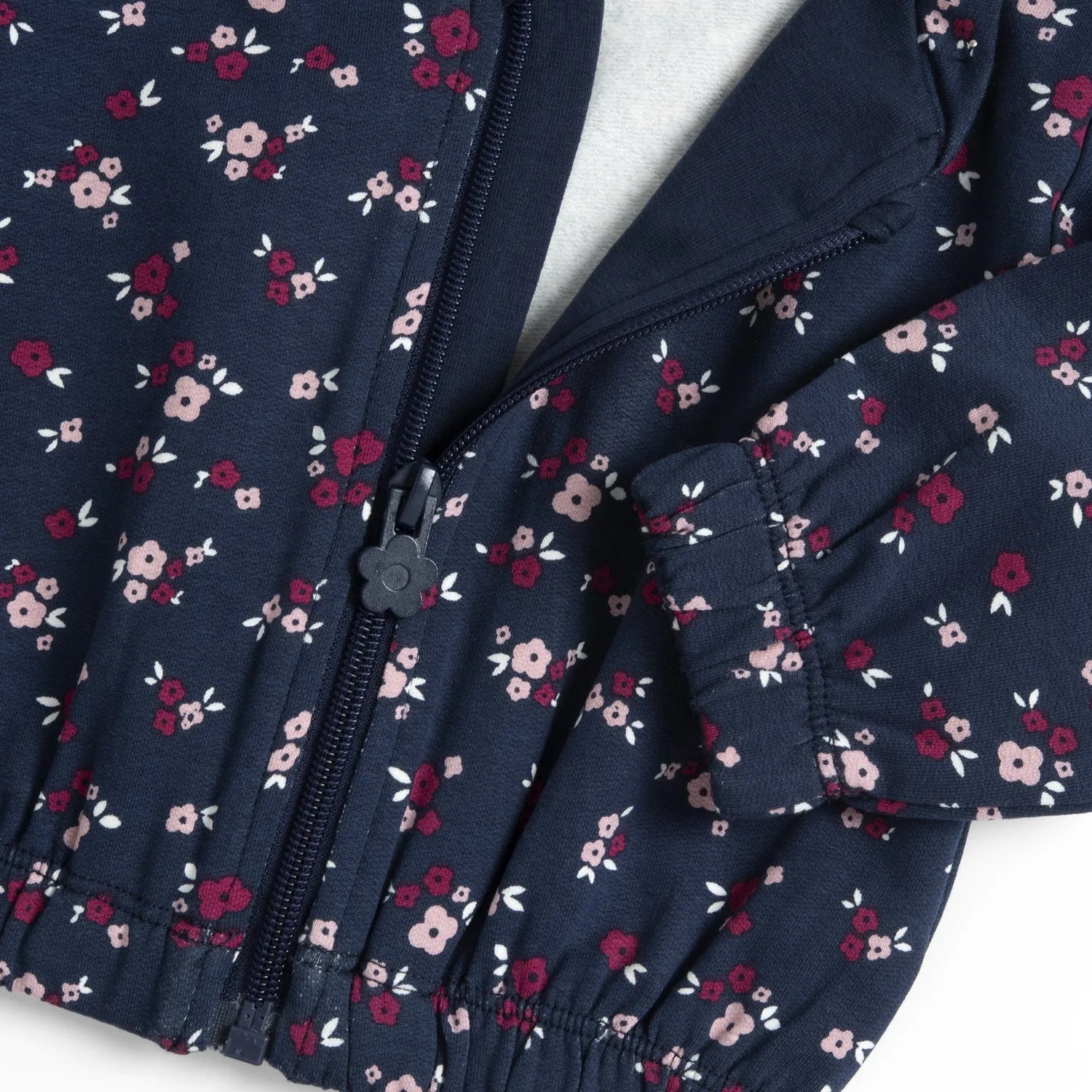 Girls Dark Blue Printed Sweatshirt