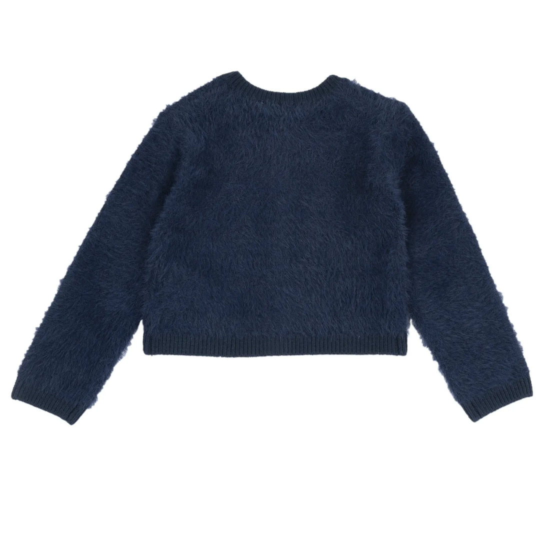 Girls Dark Blue Solid Cardigan