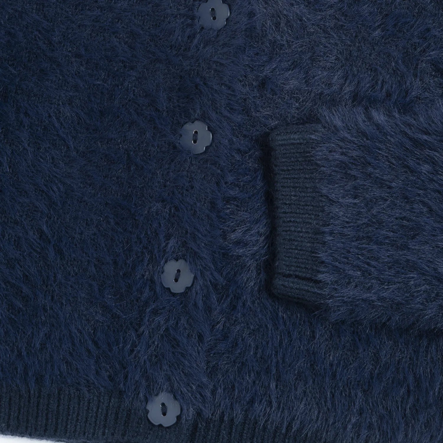 Girls Dark Blue Solid Cardigan