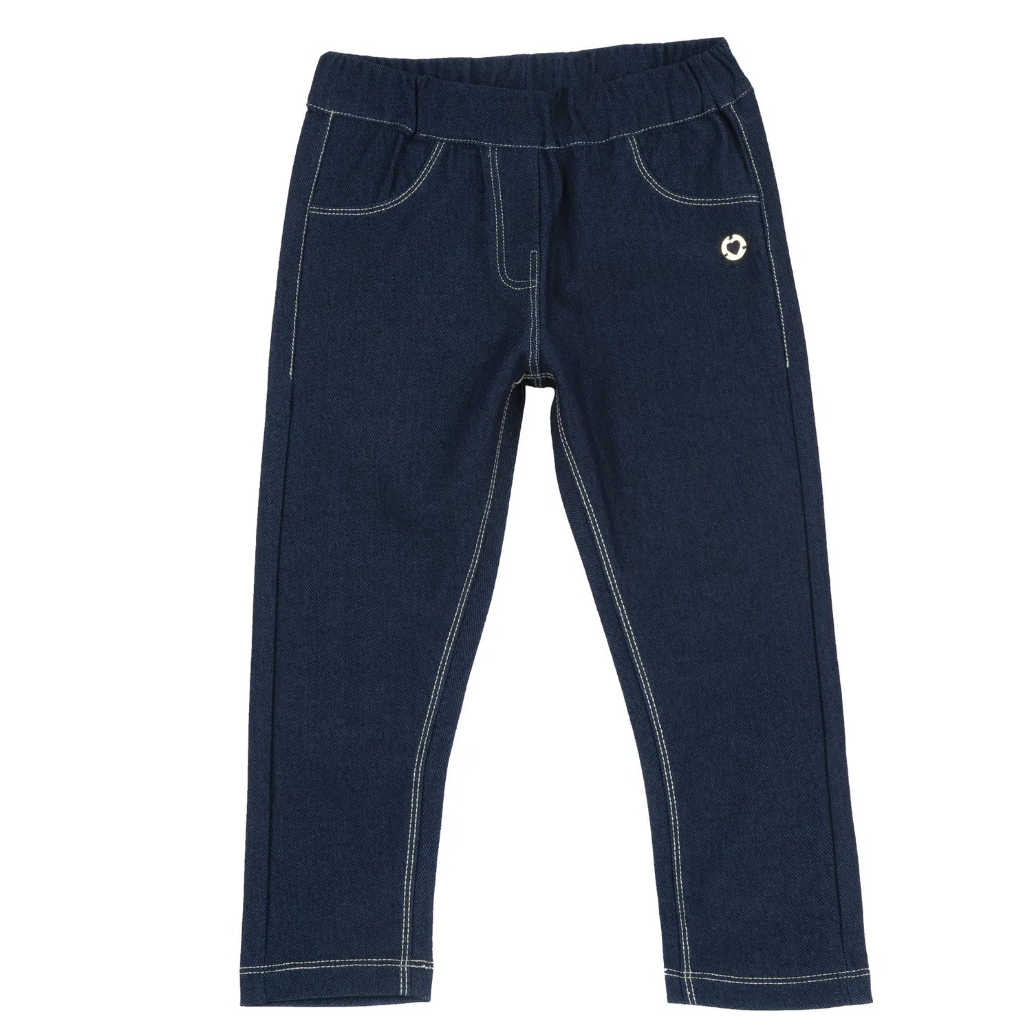 Girls Dark Blue Solid Jeans