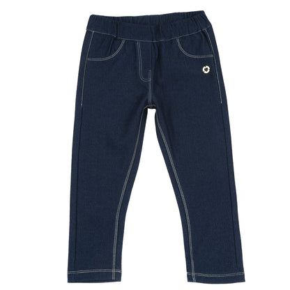 Girls Dark Blue Solid Jeans