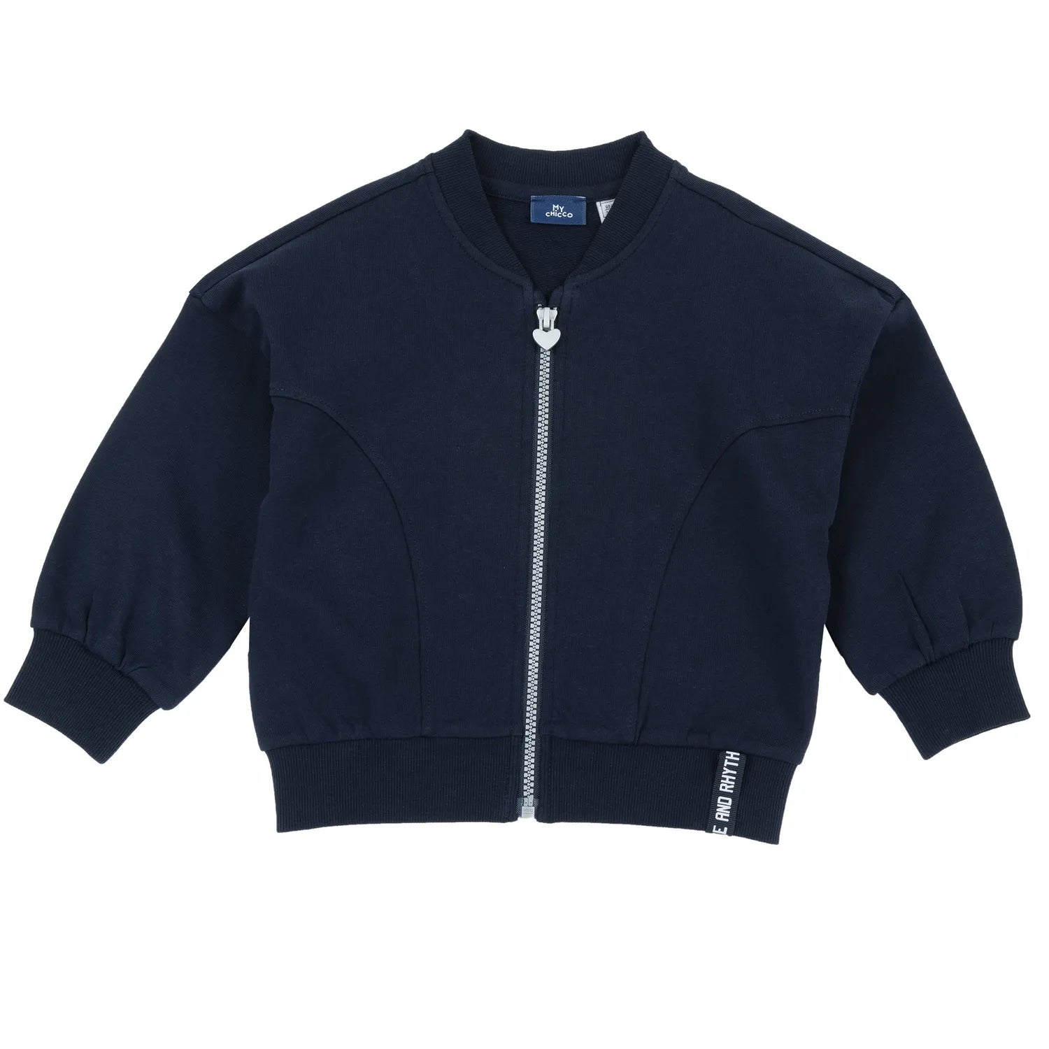 Girls Dark Blue Solid Sweatshirt