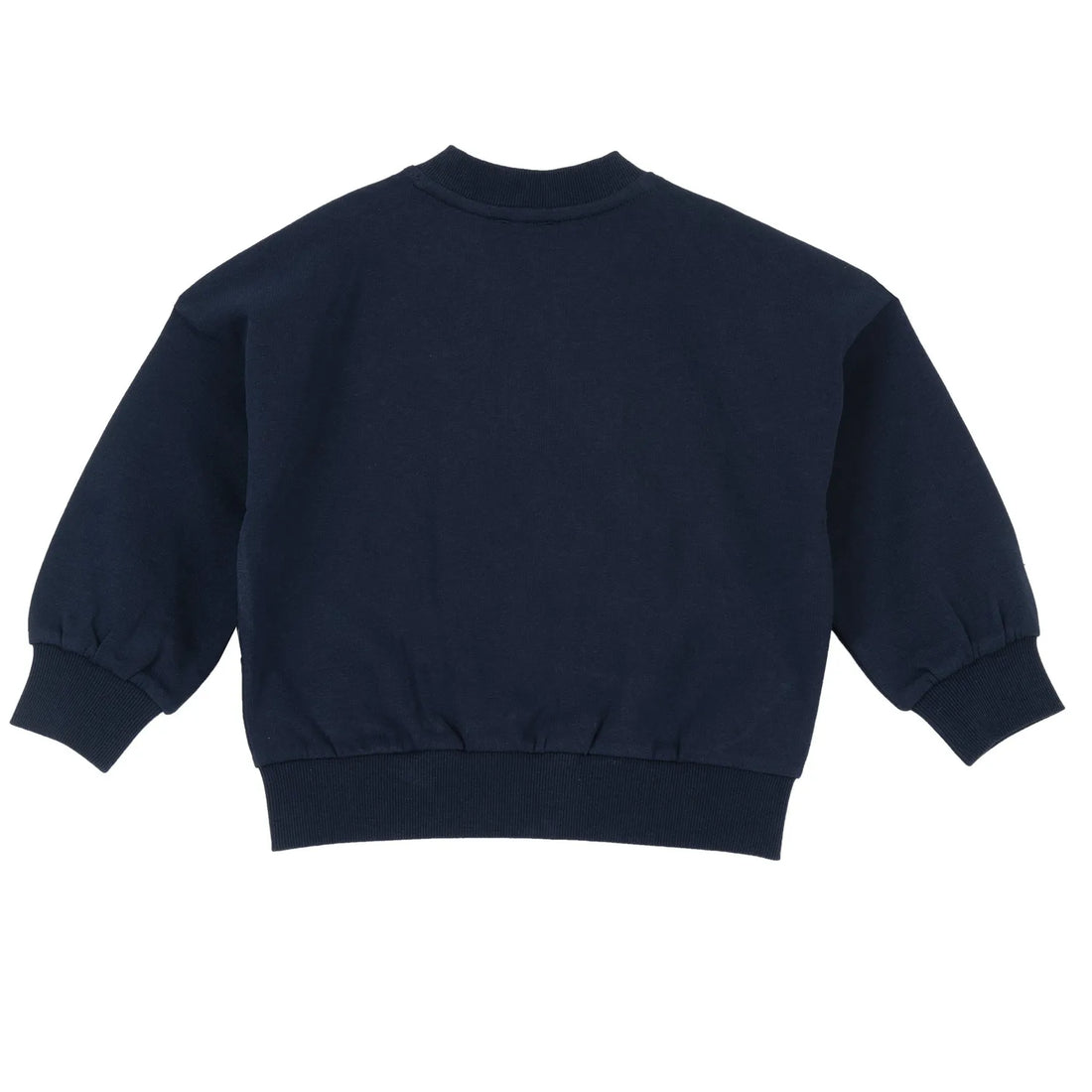 Girls Dark Blue Solid Sweatshirt