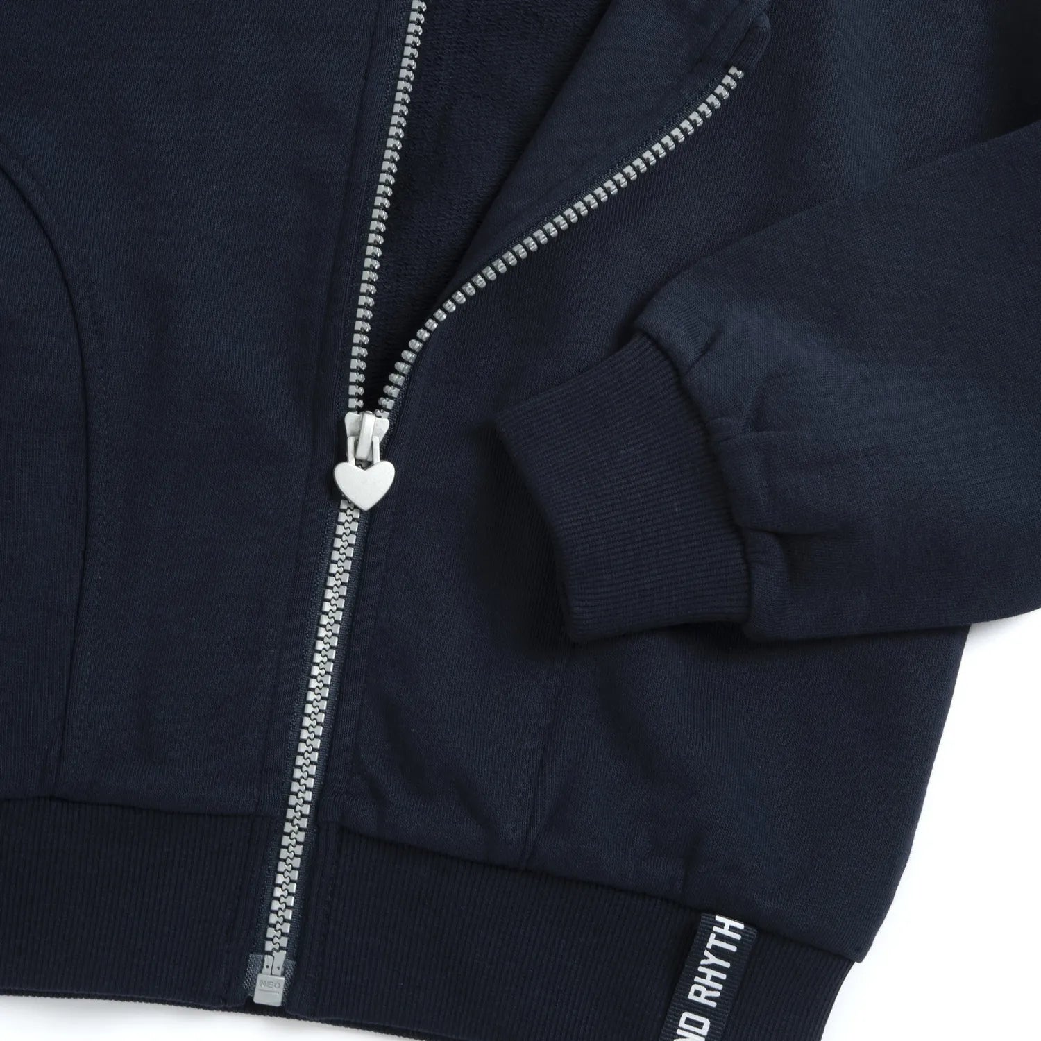Girls Dark Blue Solid Sweatshirt