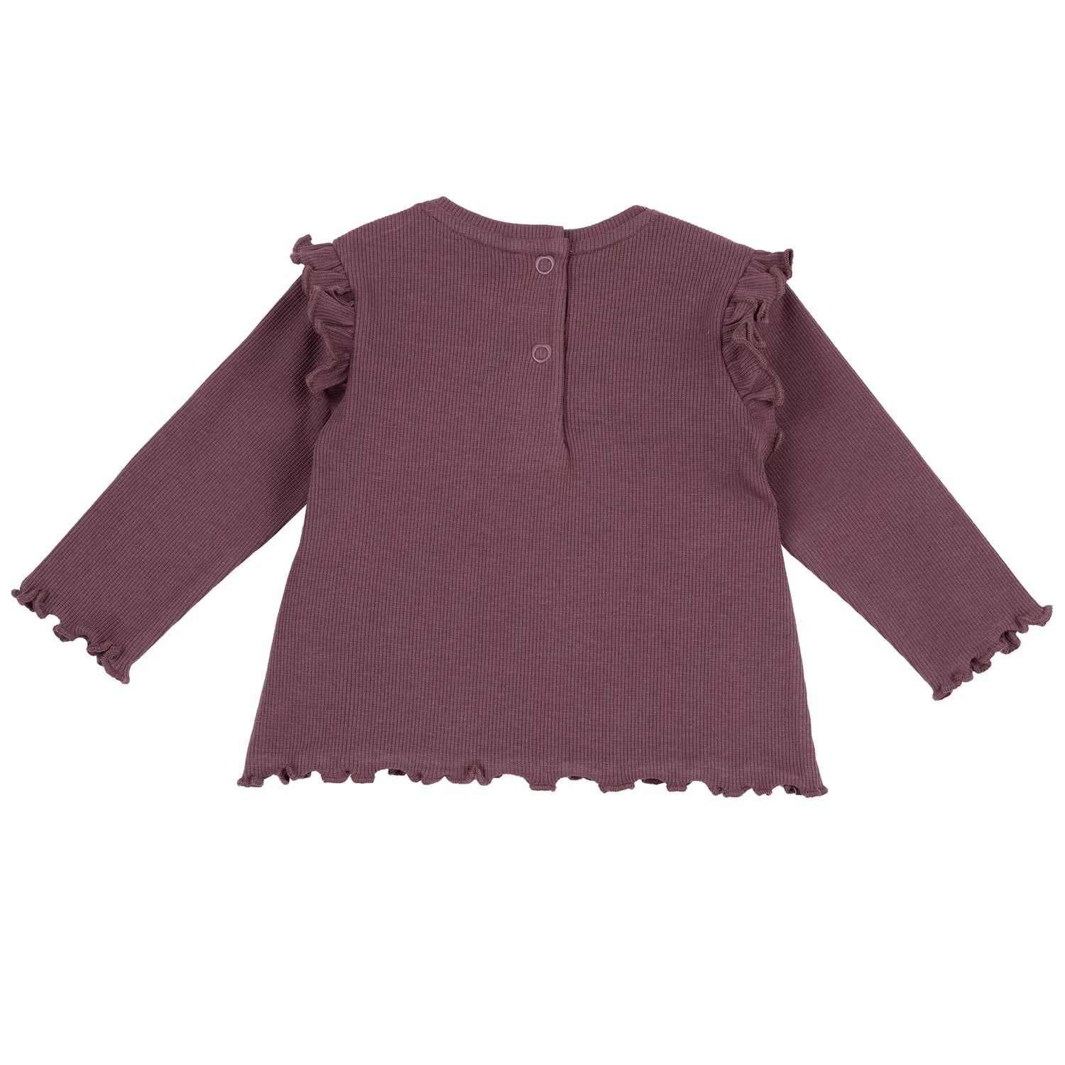 Girls Dark Pink Embroidered Long Sleeve Top