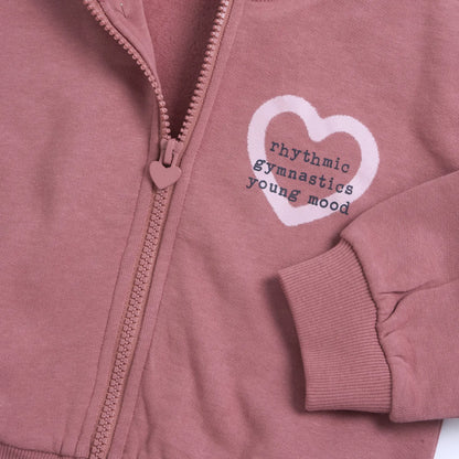 Girls Dark Pink Printed Sweatshirt